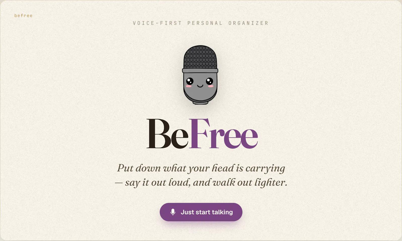 BeFree - Brain Dump screenshot 1