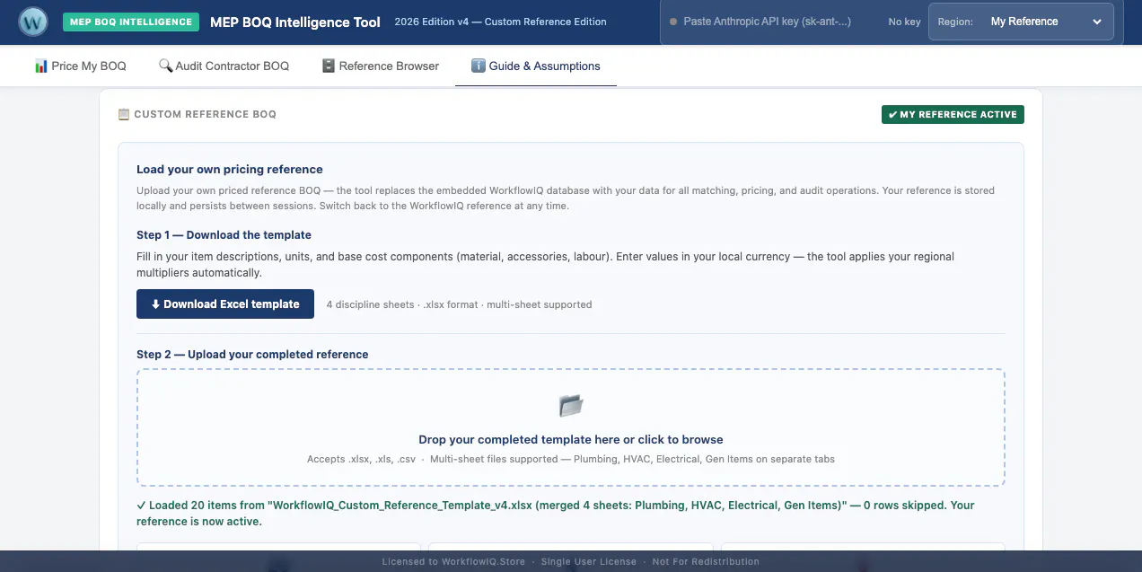WorkflowIQ MEP BOQ App