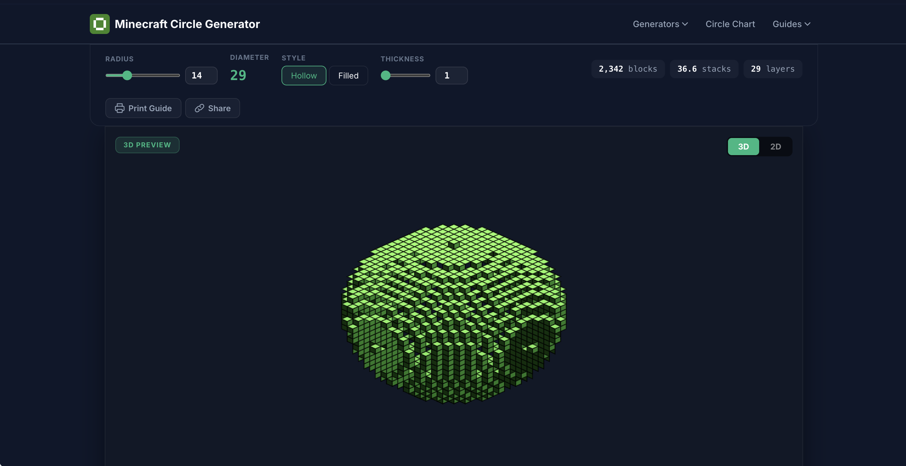 Minecraft Circle Generator gallery image
