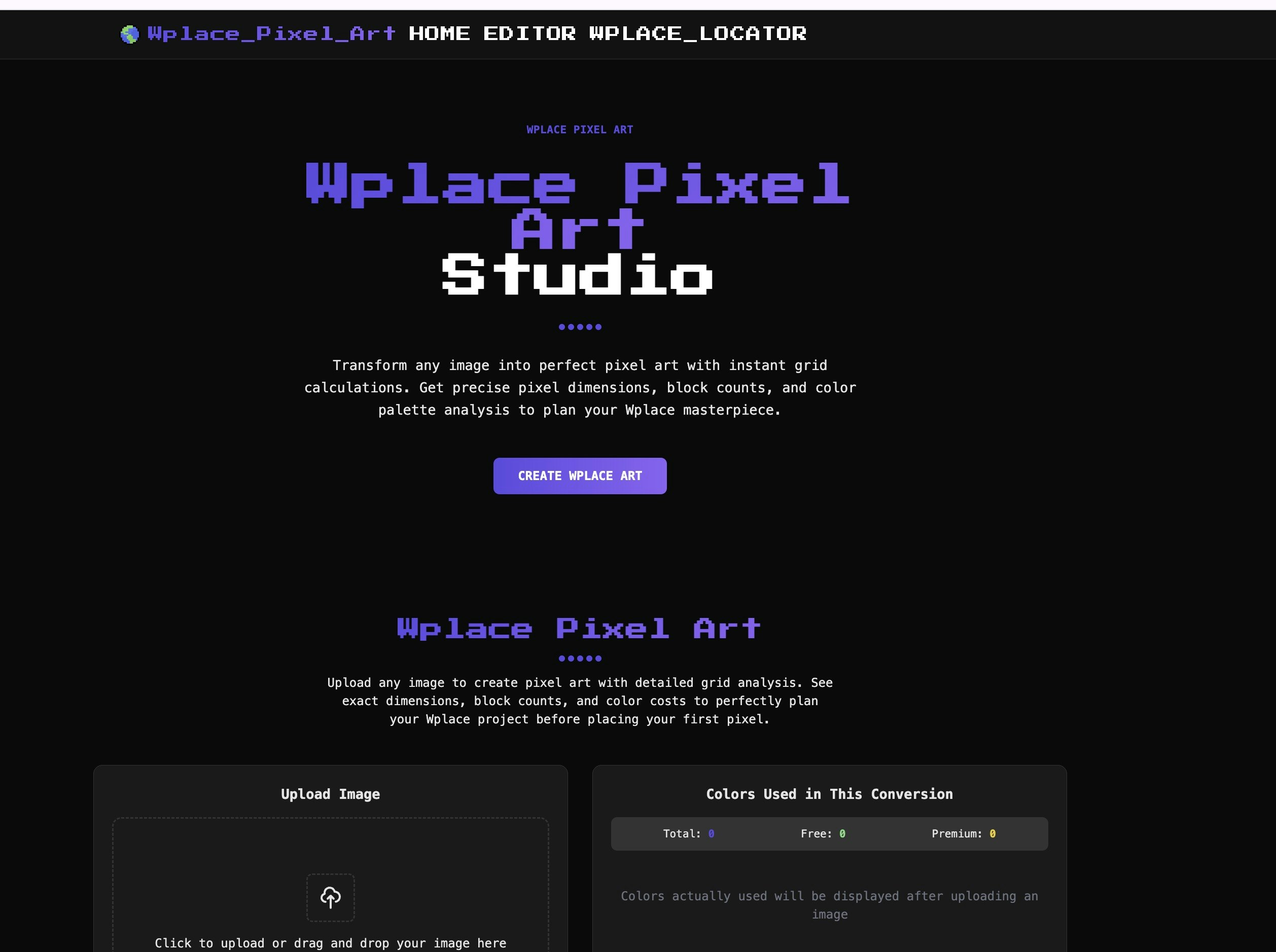 Wplace Pixel Art - Create perfect pixel art for wplace media 1