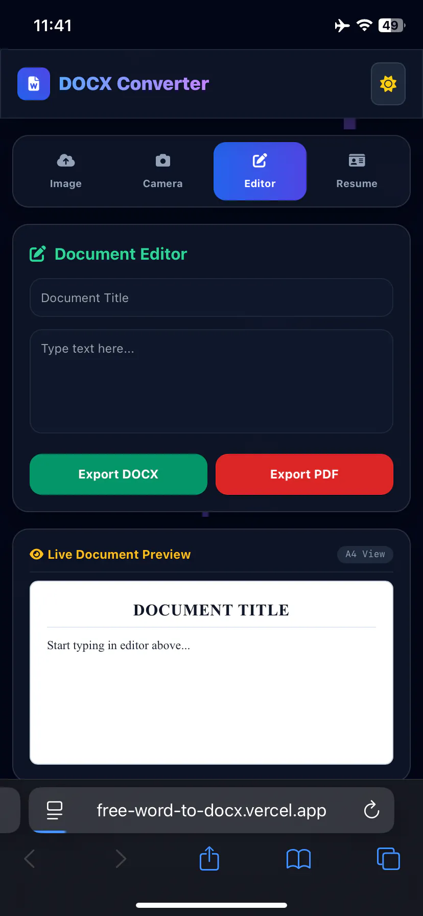 Word to DOCX Suite Mobile screenshot