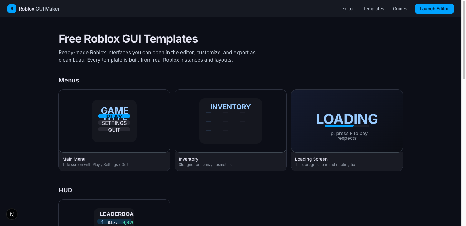 Roblox GUI Maker gallery image