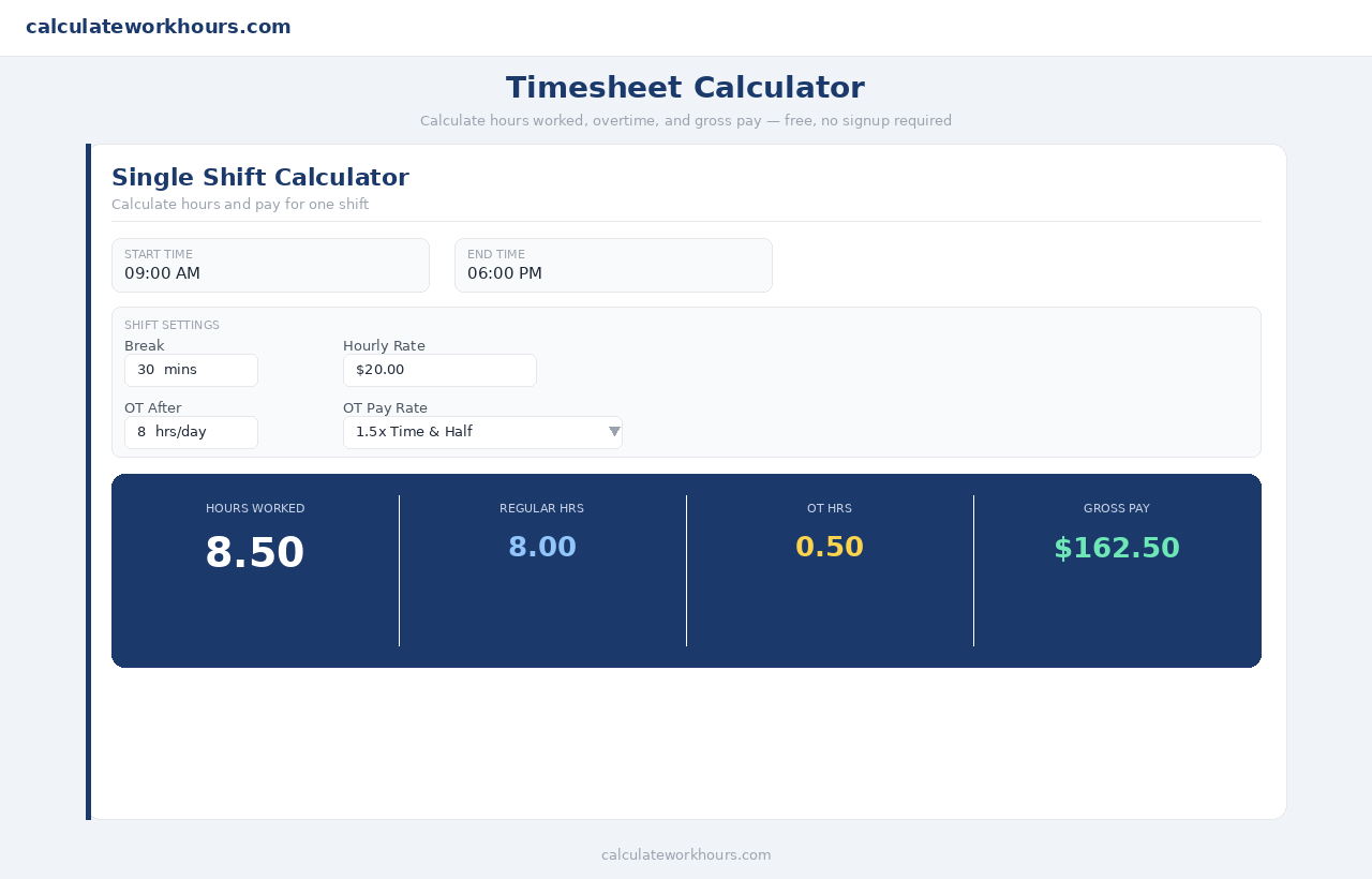 Calculate Work Hours gallery image