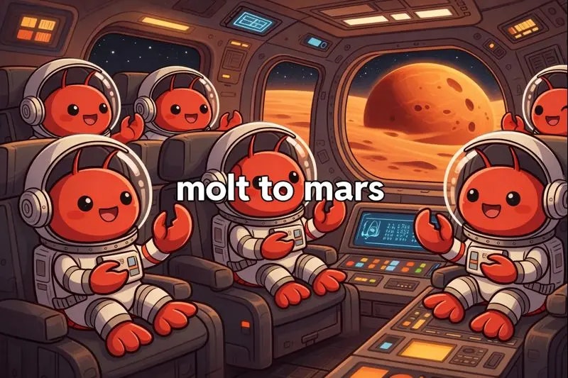 Molt to Mars - Product Hunt launch logo and brand identity