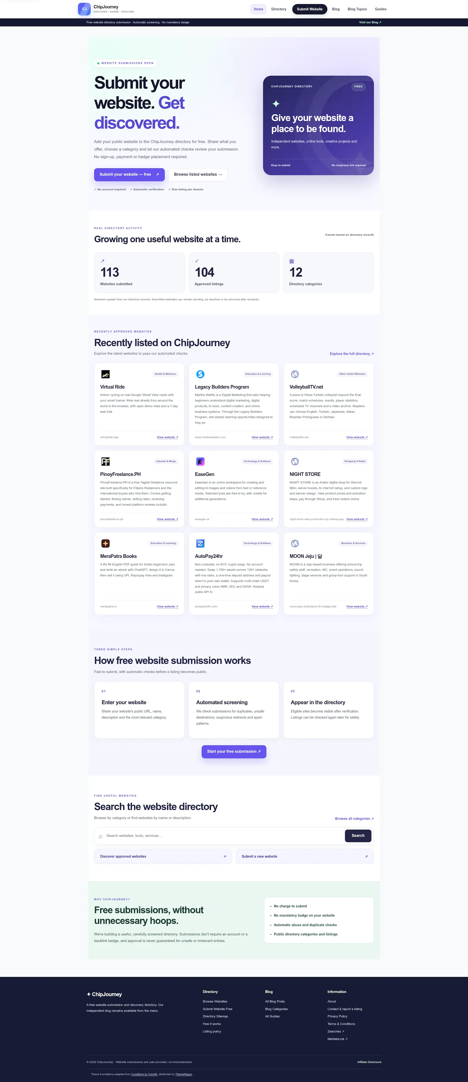Submit Your Website For Free screenshot 1