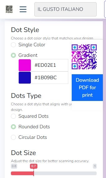 My QRMenu gallery image