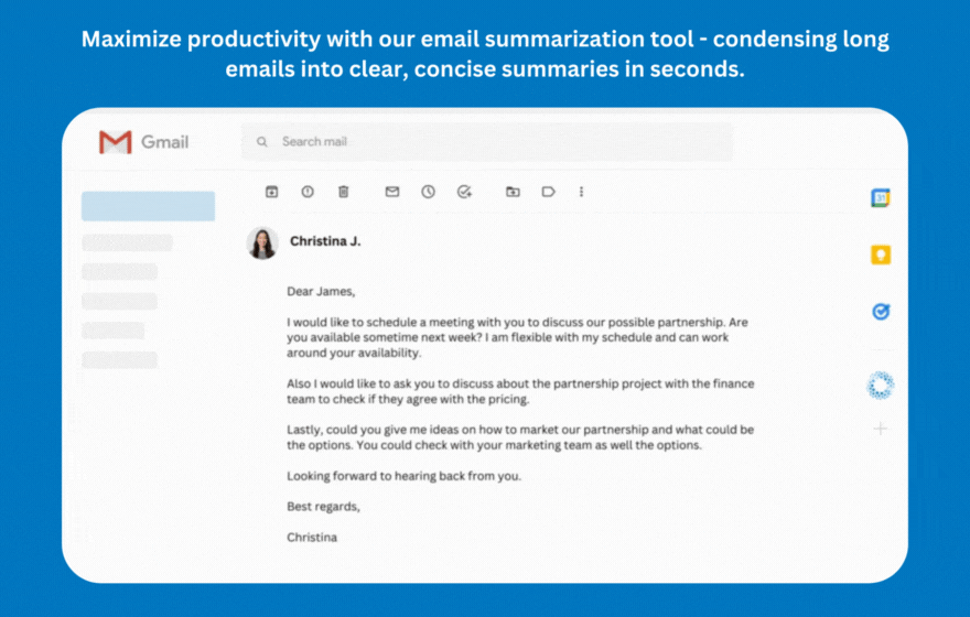 Média Assistant postal AI - Générer, traduire, résumer et améliorer les e-mails 6