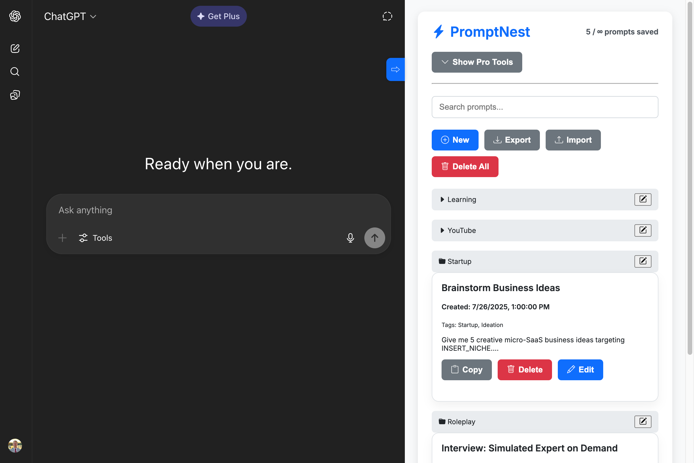 PromptNest - Screenshot 2 showing product features and functionality