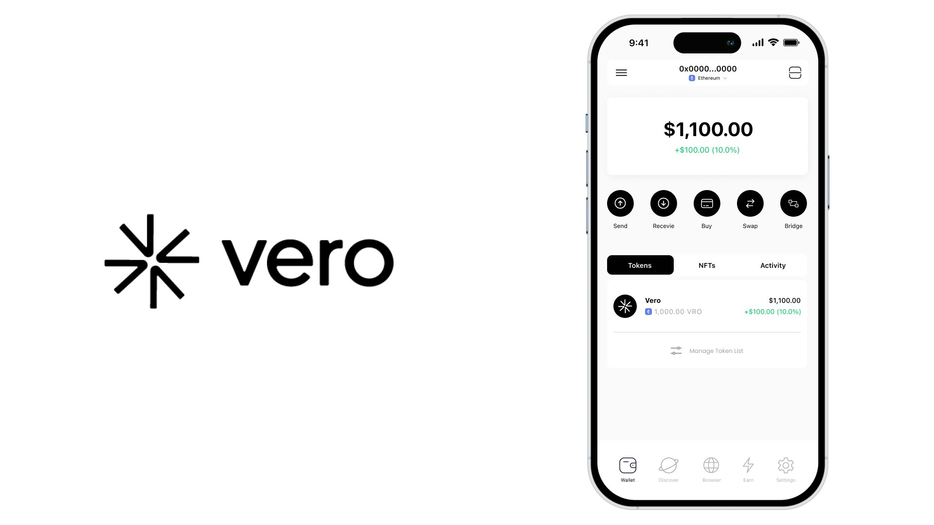 Vero -portemonnee - Eenvoudig te gebruiken niet-rechte, multichain cryptocurrency-portemonnee media 2