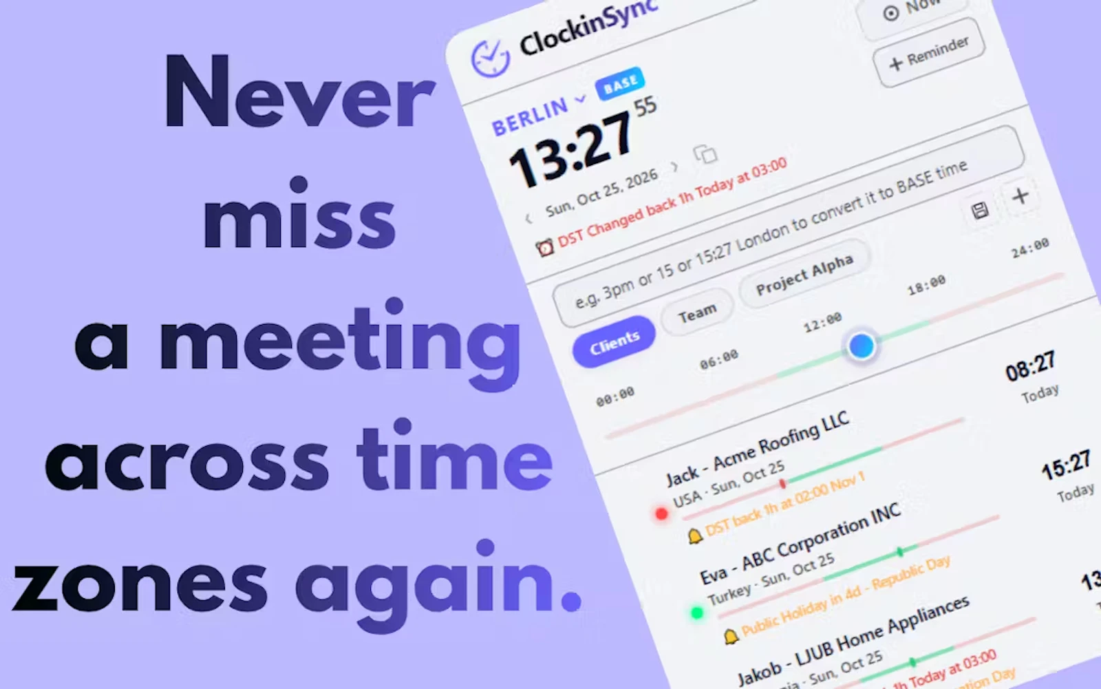 ClockinSync - Smart Timezone Extension screenshot 2