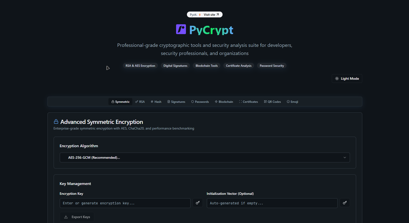Pycrypt द्वारा pyzit - क्रिप्टोग्राफिक उपकरण media 1