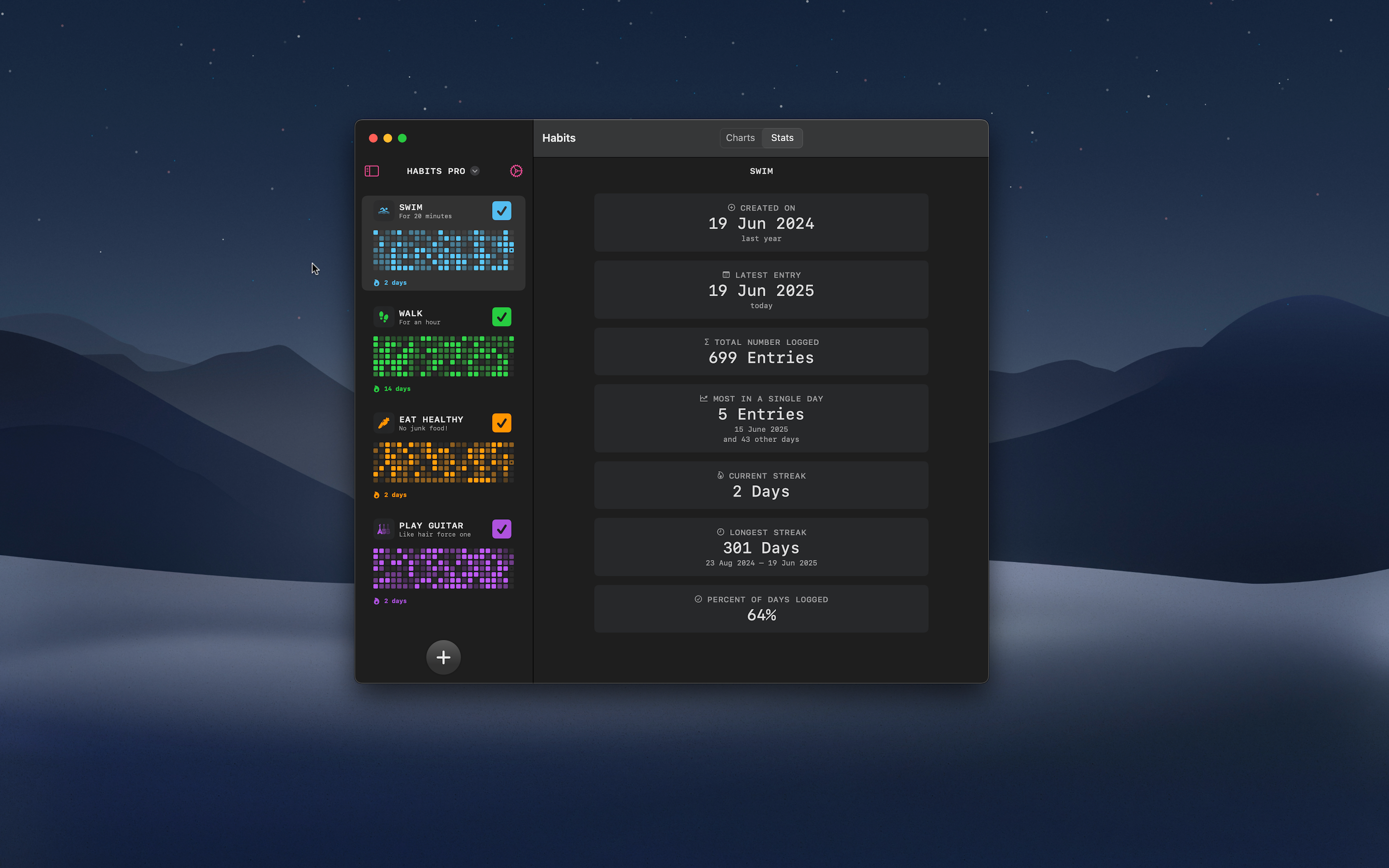 Hábitos para Mac - Sincrita el progreso del seguimiento de su hábito a través de Mac y iPhone media 4