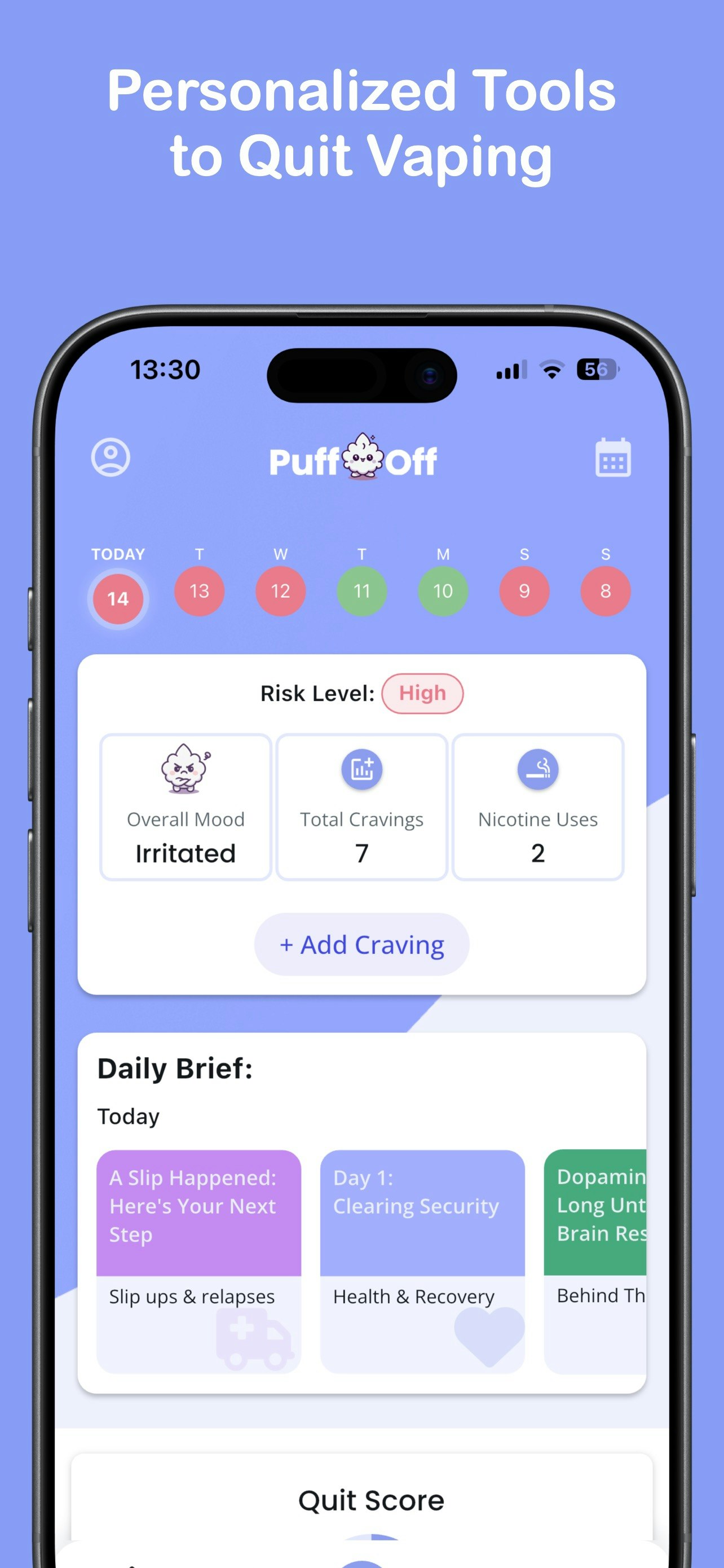 PuffOff - Main screenshot showing features and interface