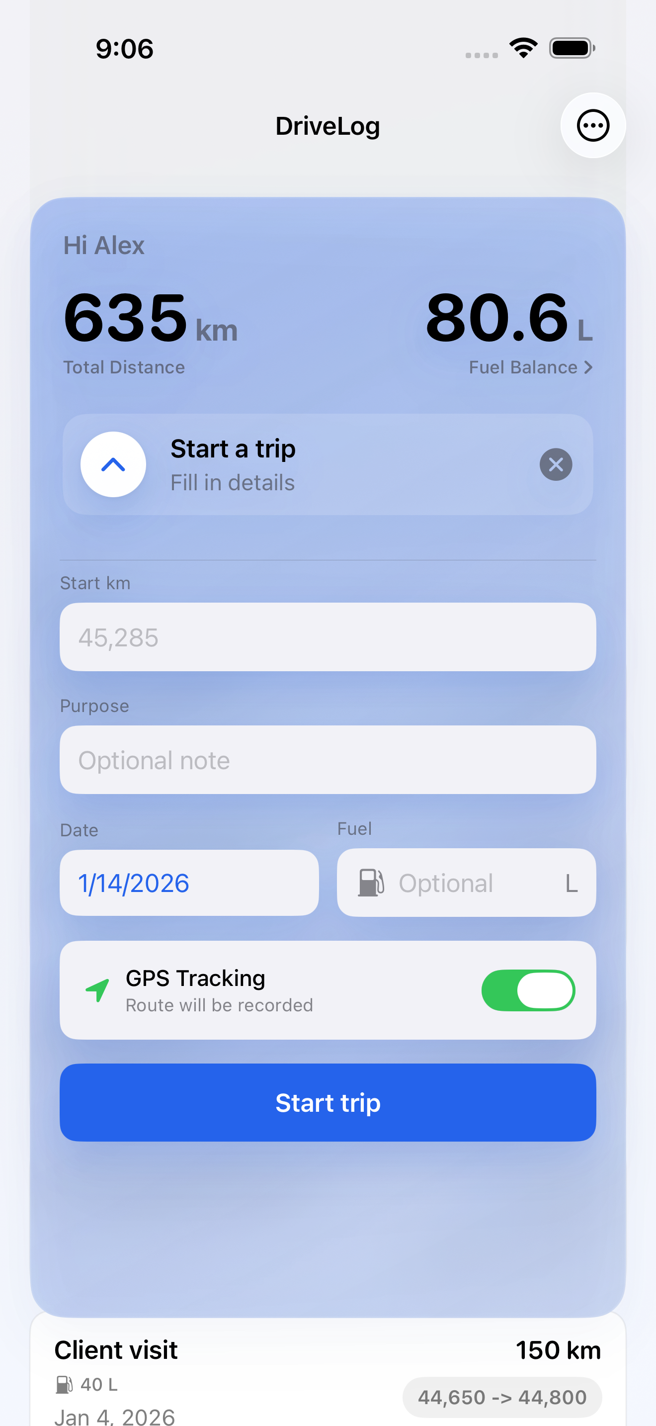 DriveLog - Mileage Tracker: GPS & Fuel - Screenshot 3 showing product features and functionality