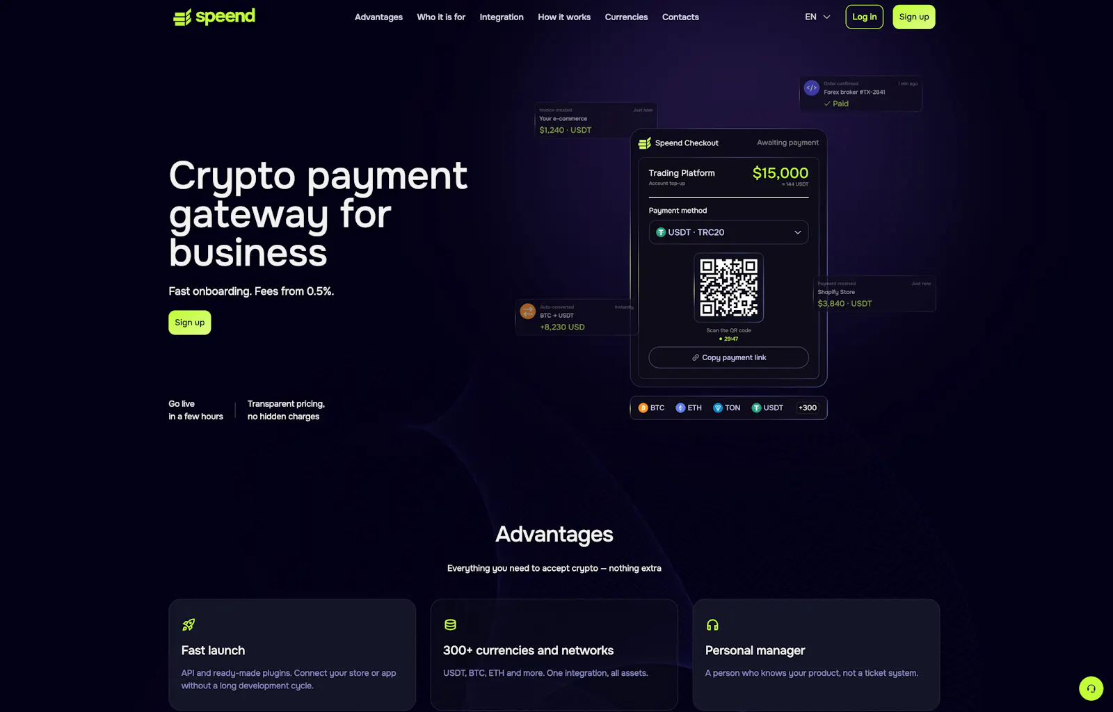 Speend - Crypto Payment Gateway screenshot 1