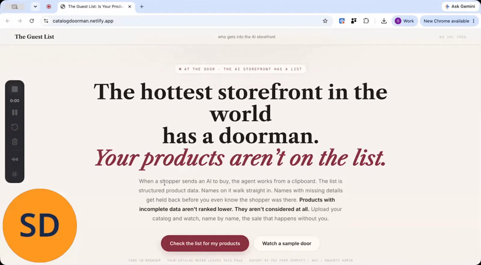 Catalog Doorman screenshot 1 (video preview)