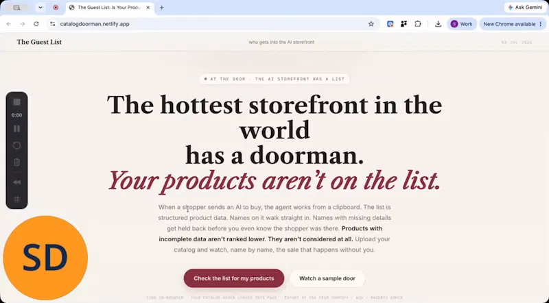 Catalog Doorman screenshot 1 (video preview)