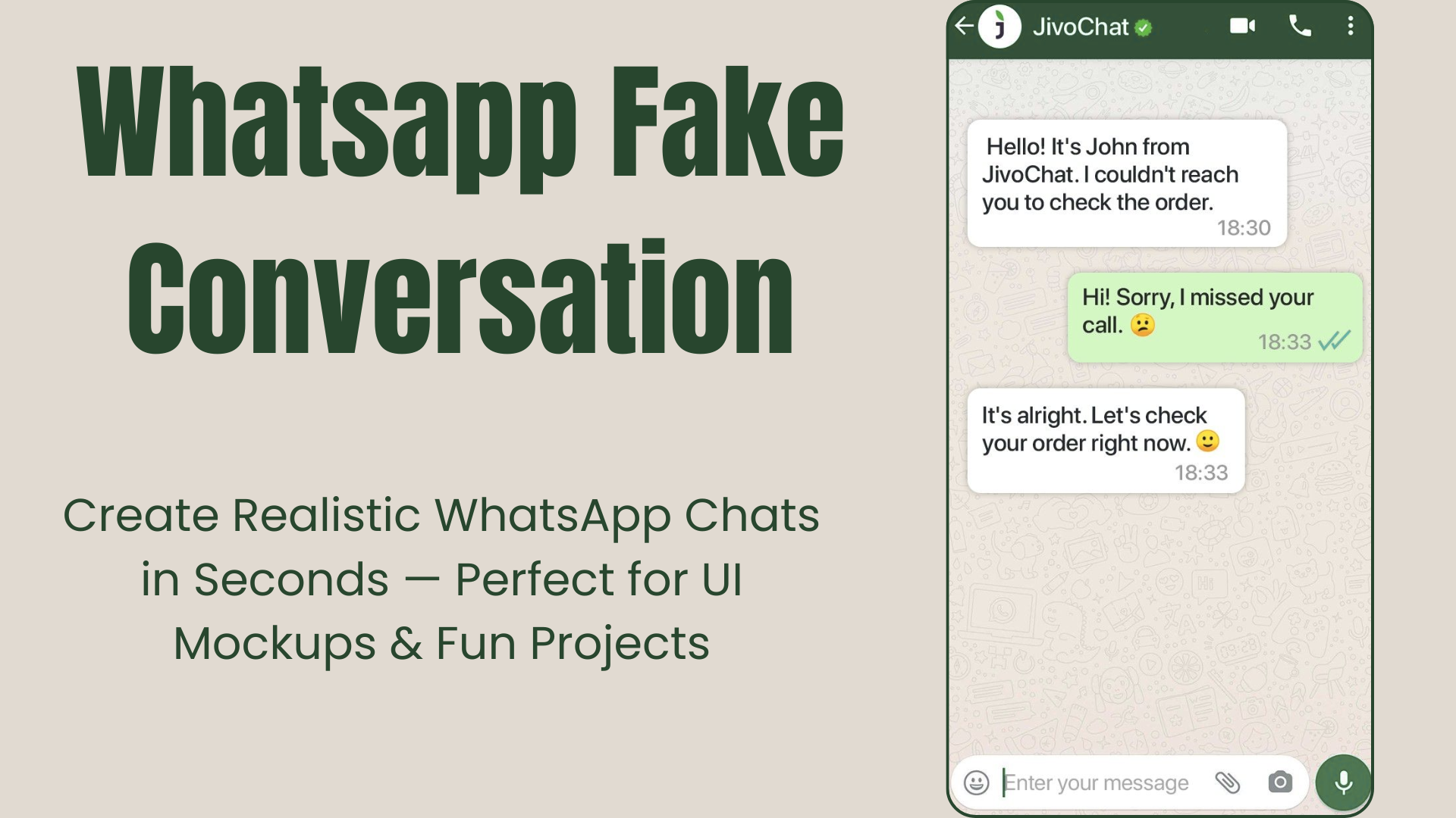 Fake WhatsApp Conversation Figma Widget - Main product screenshot demonstrating key features and user interface