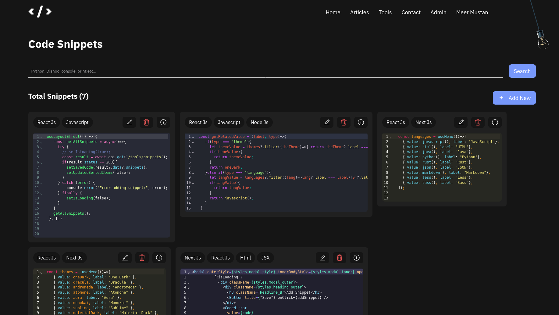 Manage Code Snippets media 4