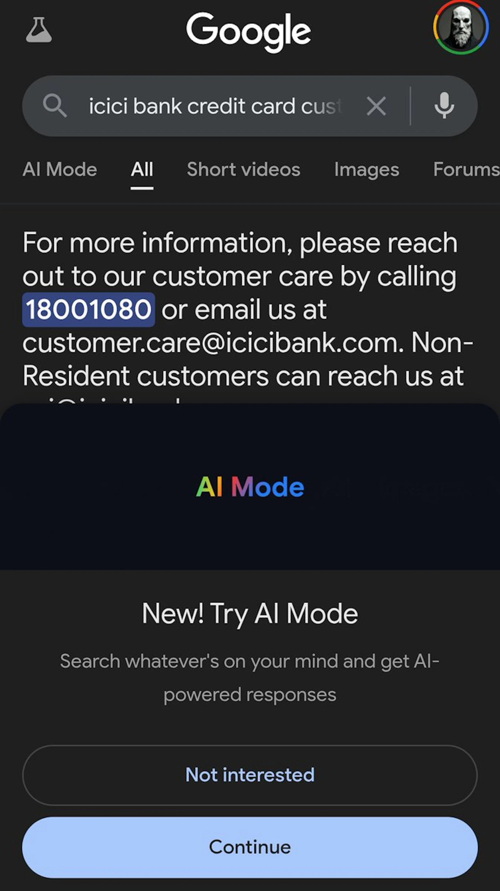 AI Mode in Chrome screenshot 5