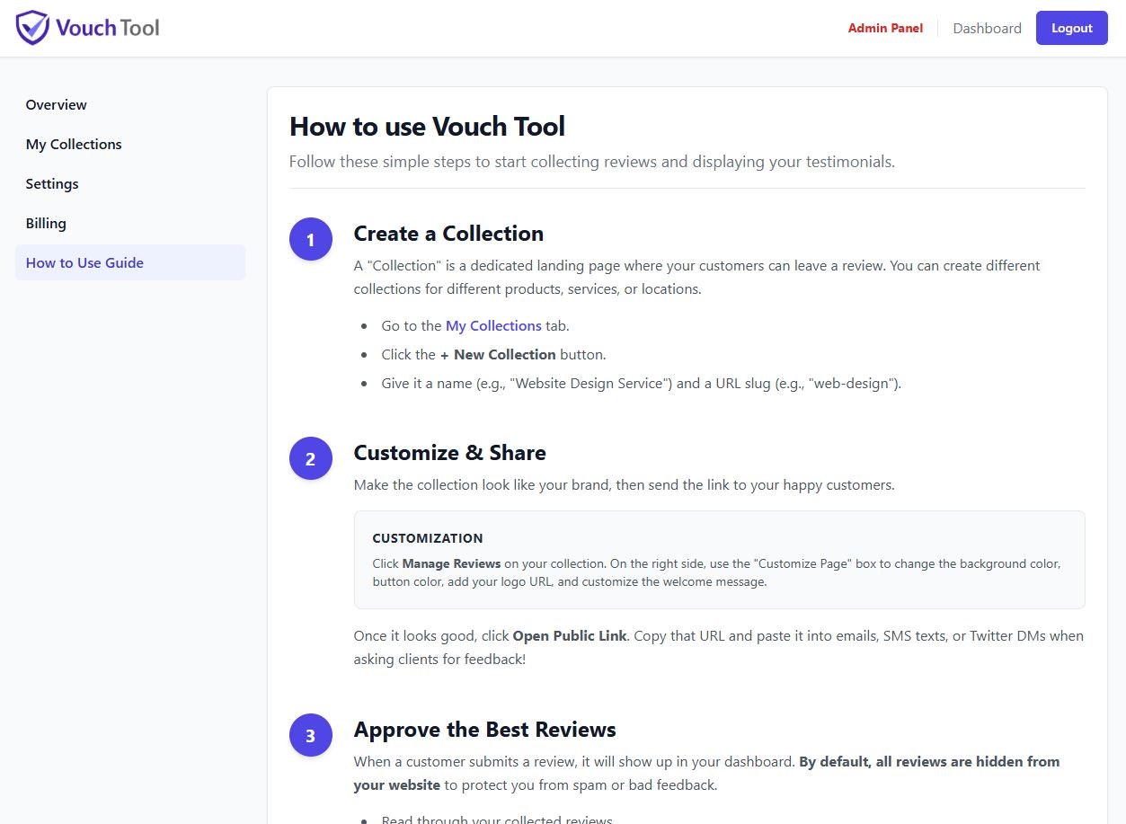 Vouch Tool - Screenshot 5 showing product features and functionality