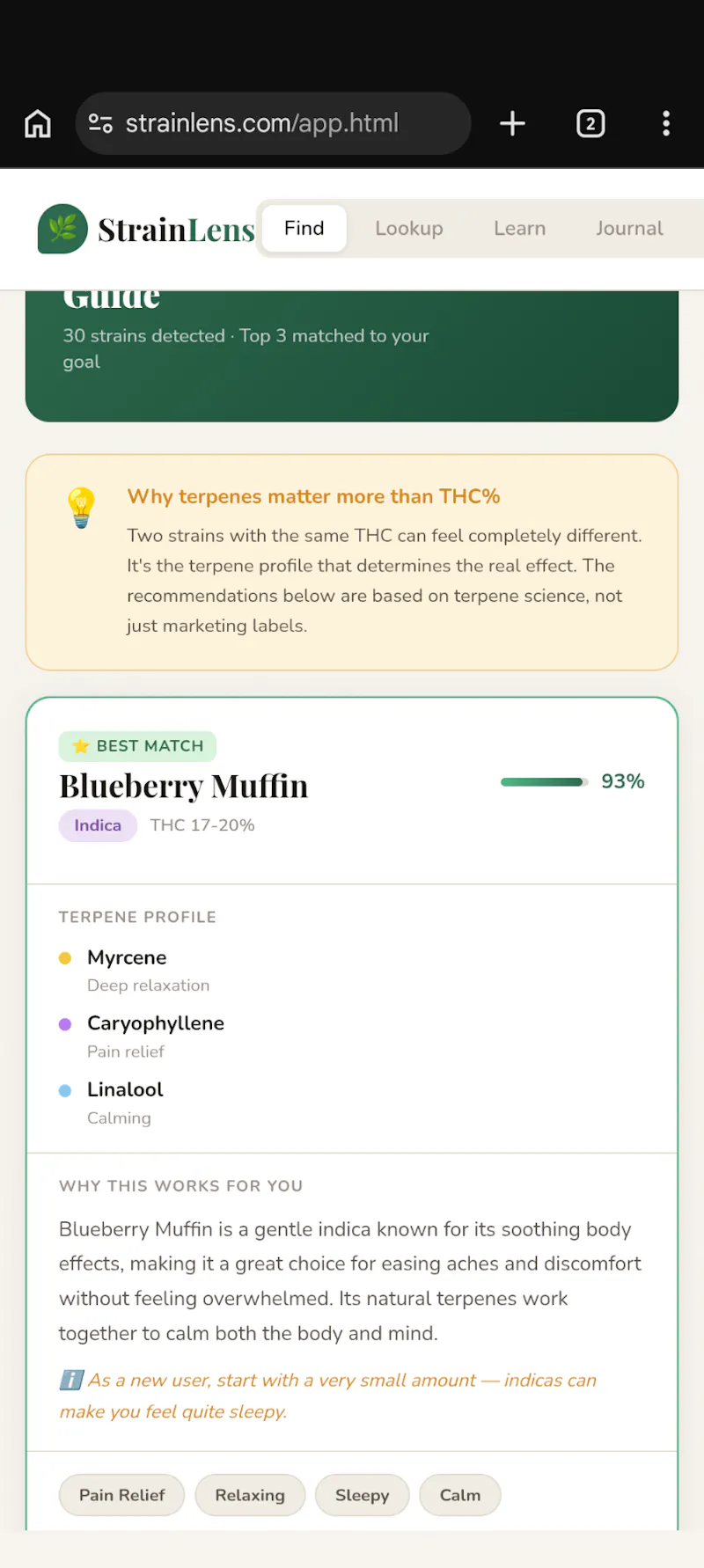 StrainLens screenshot 2