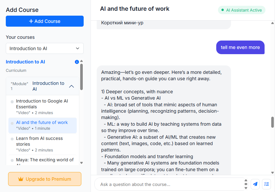 Media ChatCourseAI - Your personal AI tutor for Coursera courses 1