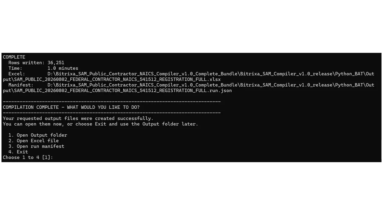 SAM.gov Contractor Database Compiler gallery image
