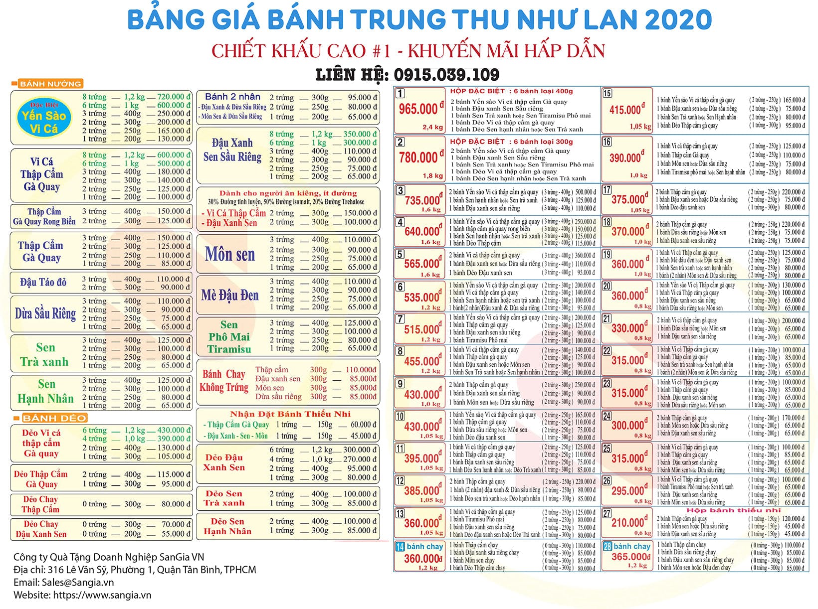 Bảng giá Bánh Trung thu Như Lan 2020 media 1