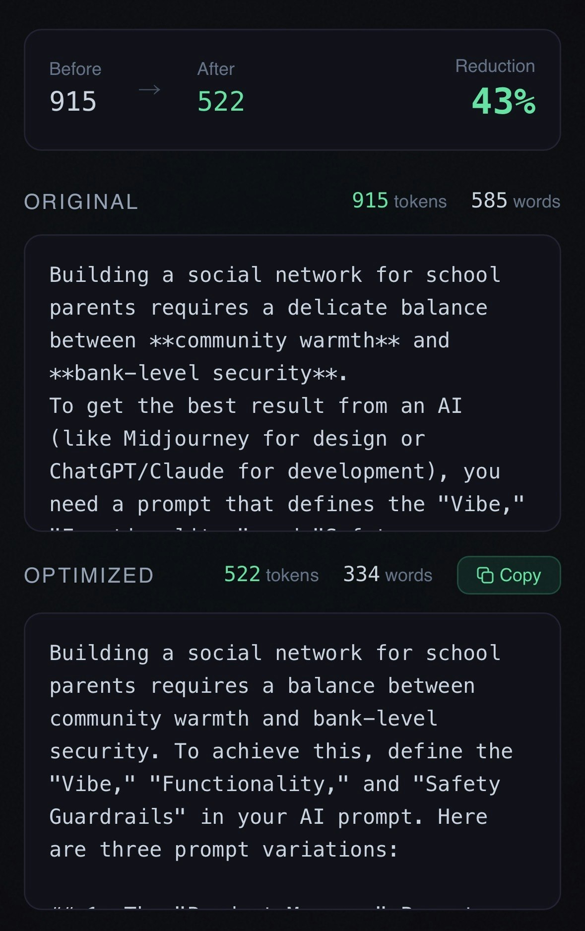 Save AI Tokens with this one Website  gallery image