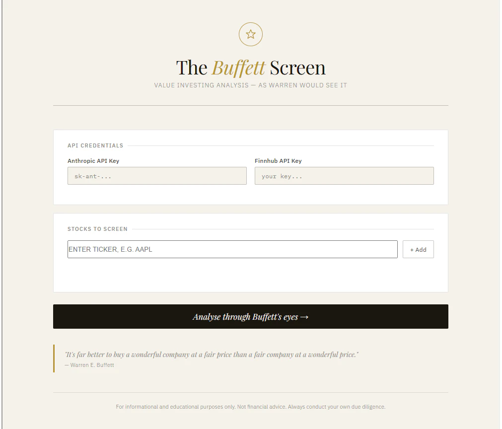 The Buffett Screen logo