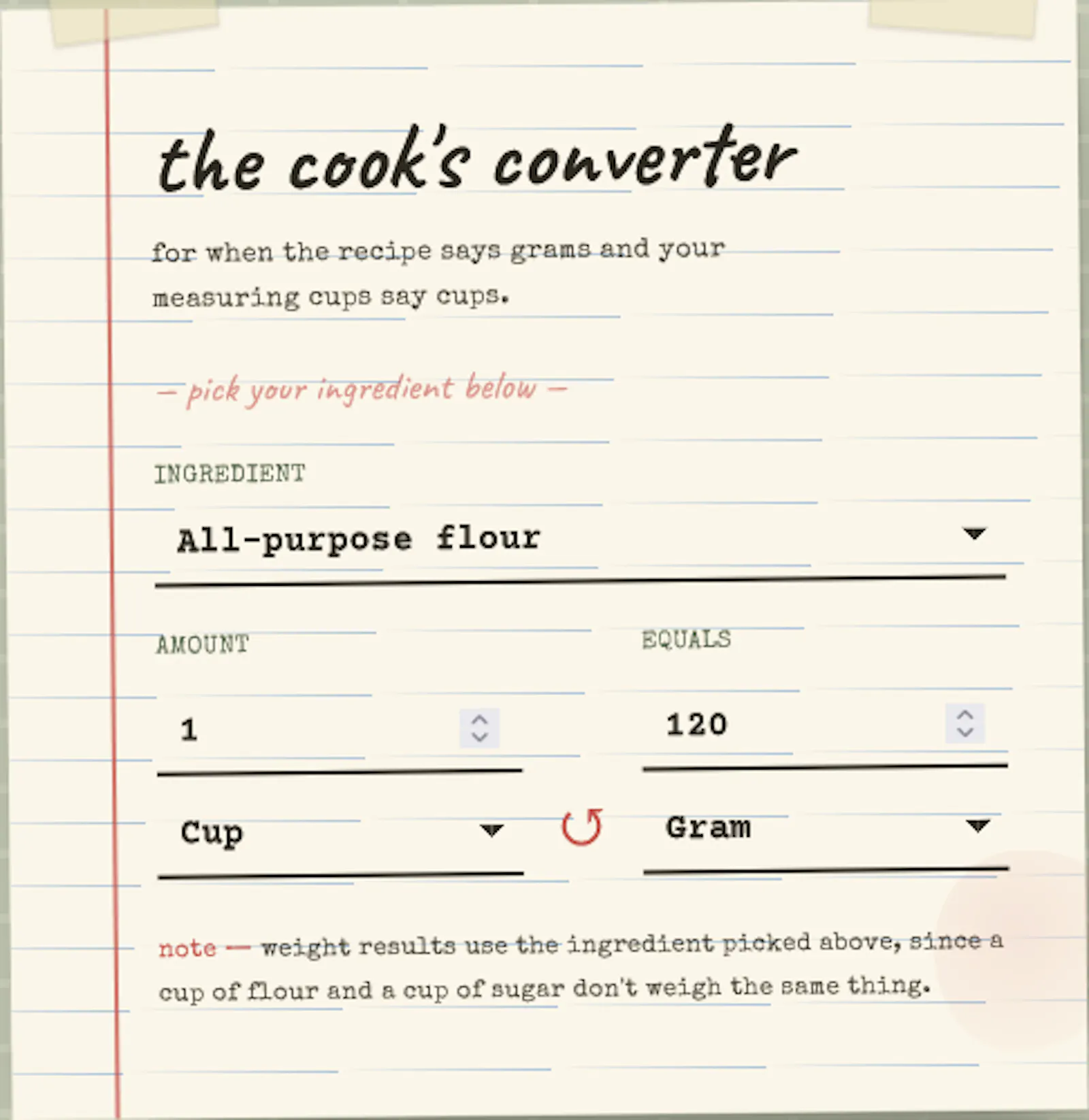 Cooking Measurement Converter  screenshot 1
