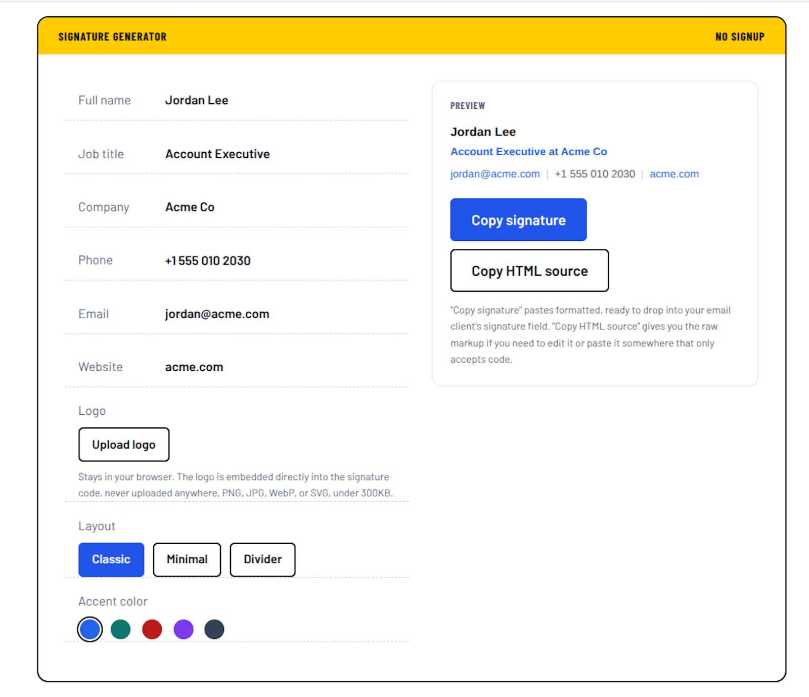 EmailQo Email Signature Grader screenshot 1