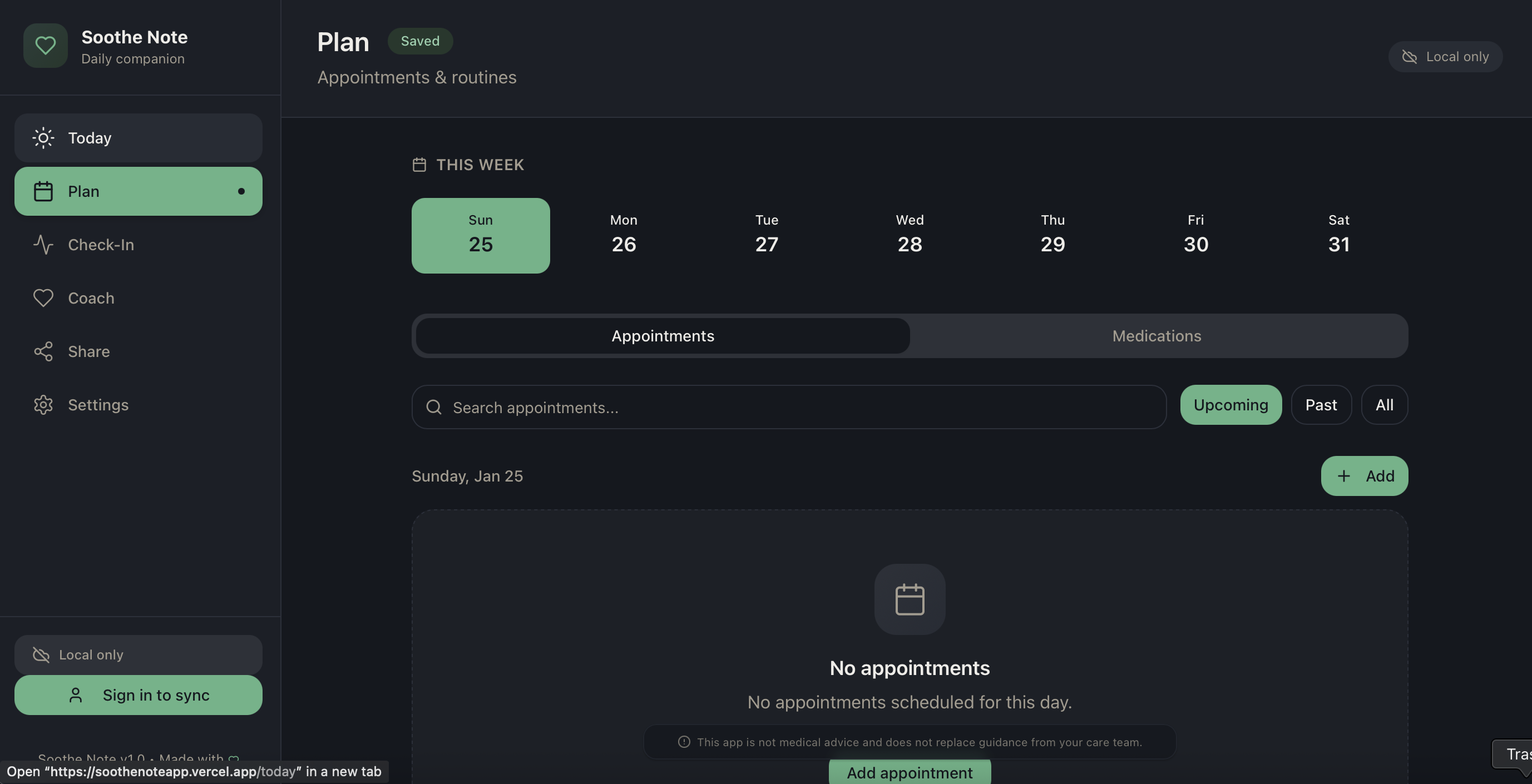 Soothe Note — Cancer Care Companion gallery image