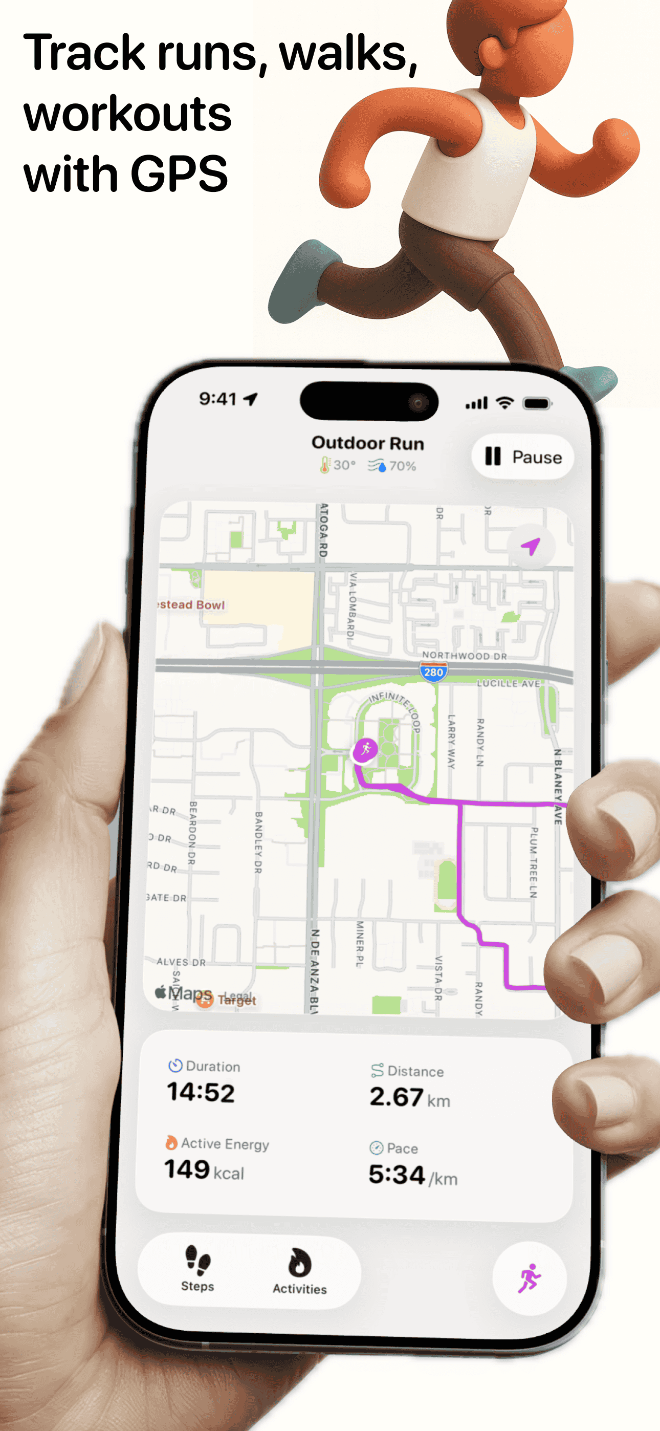 Steps: Workout & Pedometer - Screenshot 4 showing product features and functionality