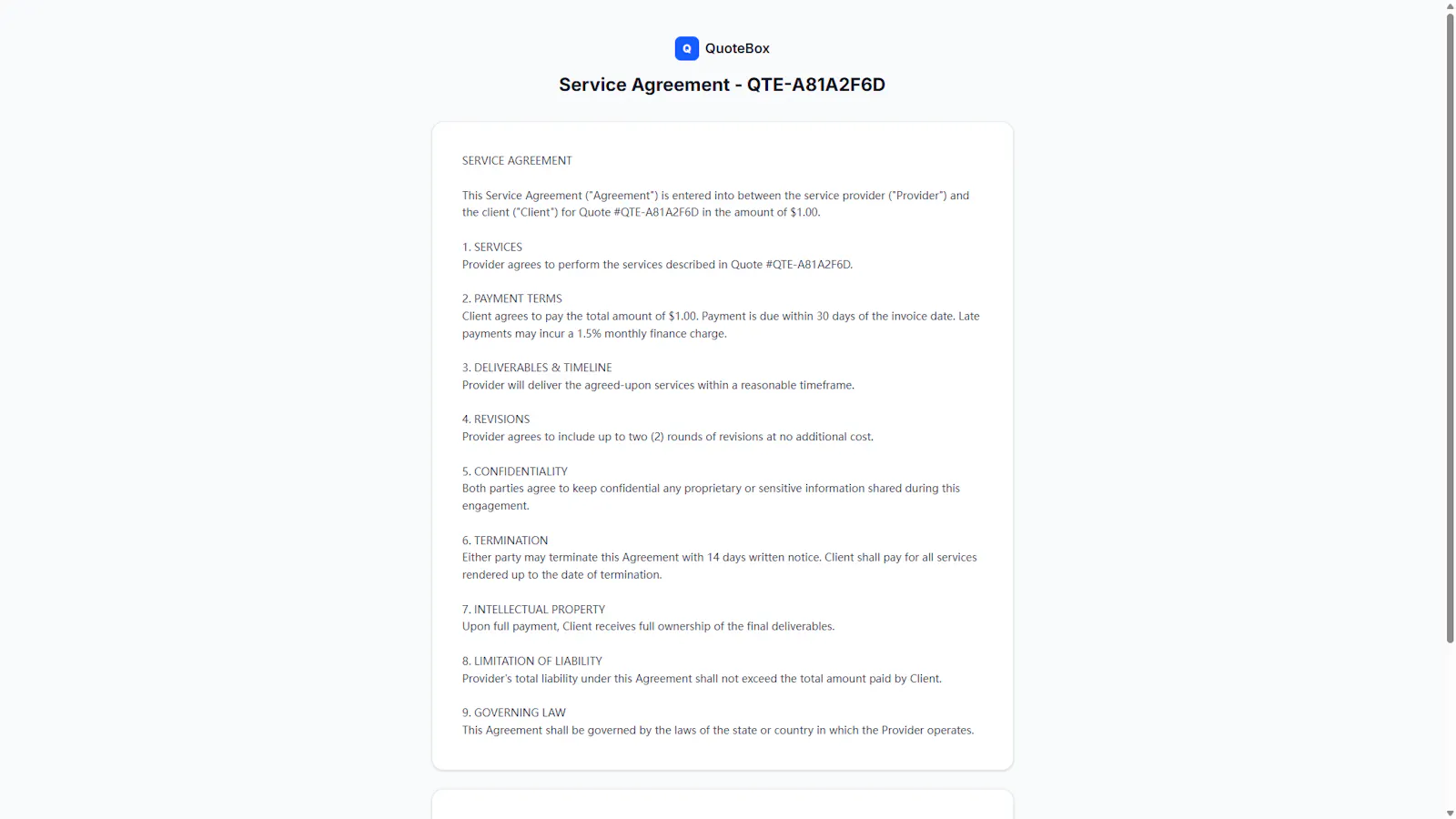 QuoteBox screenshot 2