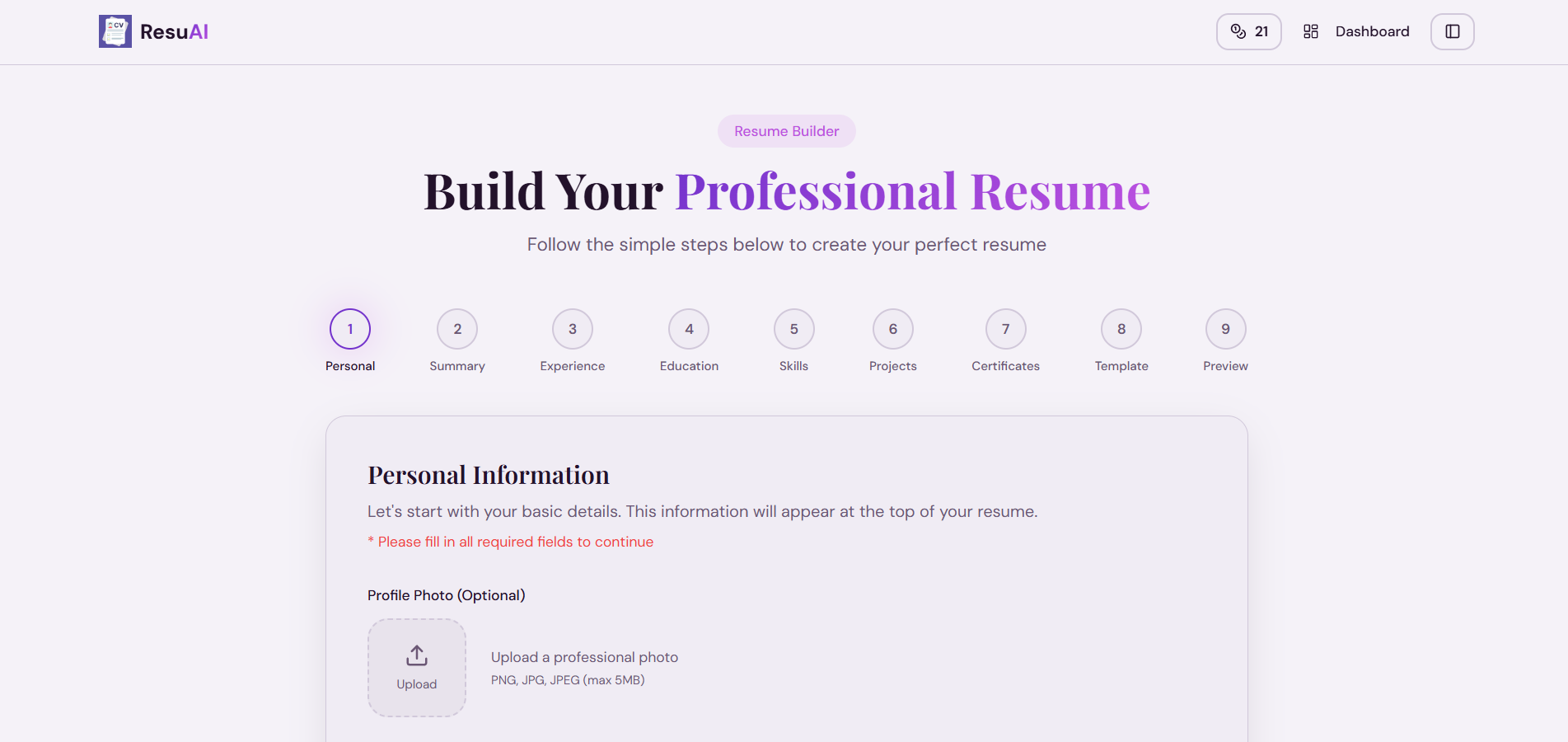 ResuAI  - AI Powered Resume Builder - Screenshot 2 showing product features and functionality