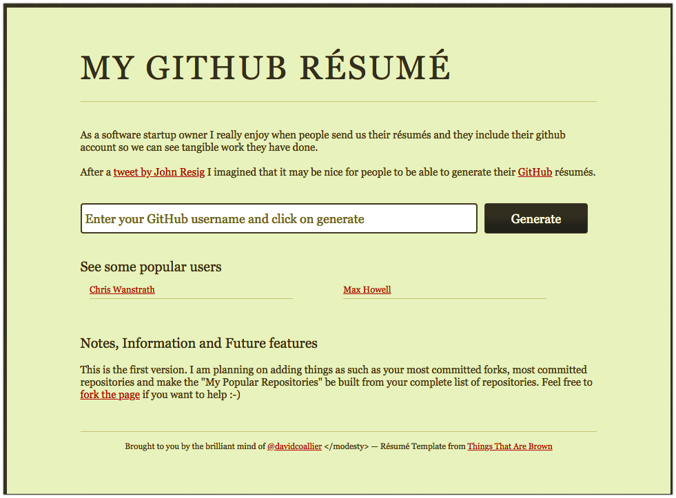 GitHub Resume gallery image