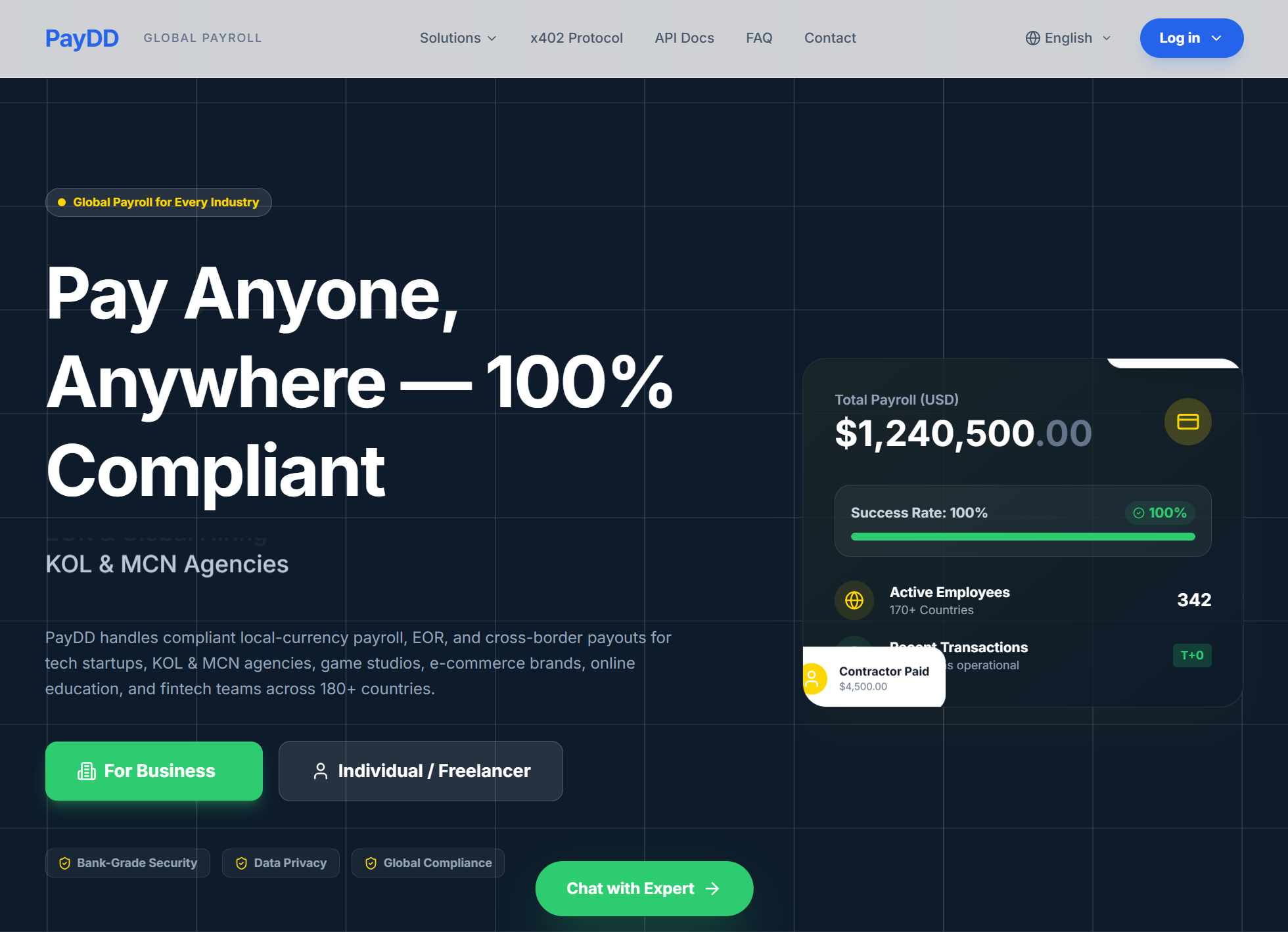 PayDD - Global Payroll for Remote Teams - Main product screenshot demonstrating key features and user interface