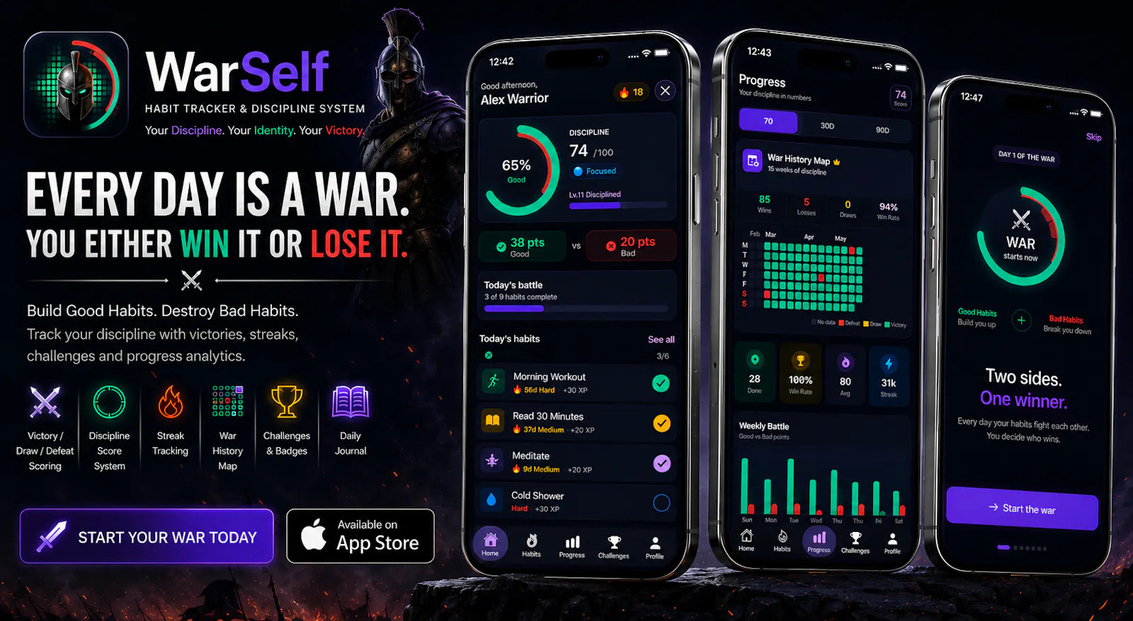 WarSelf – Habit Tracker screenshot 1