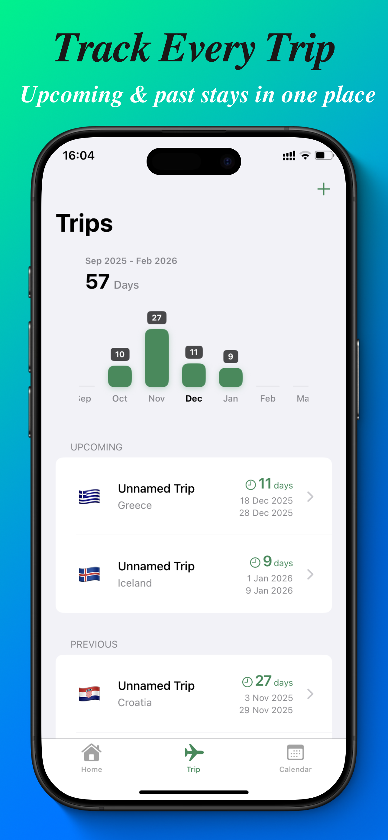 Schengen Calculator: 90/180 - Screenshot 4 showing product features and functionality