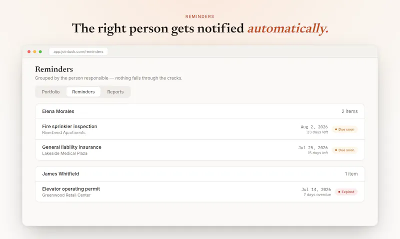 Tusk - Property Compliance Management screenshot 5