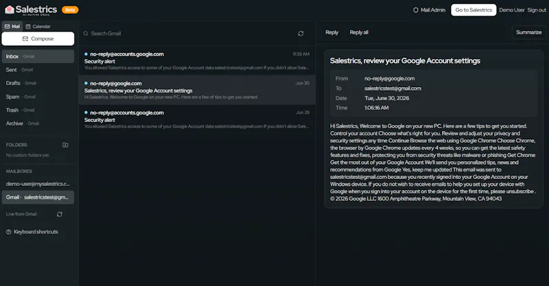 Salestrics AI-Native Email Beta screenshot 12