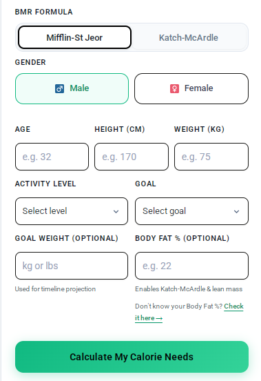Advanced Calorie Deficit Calculator gallery image