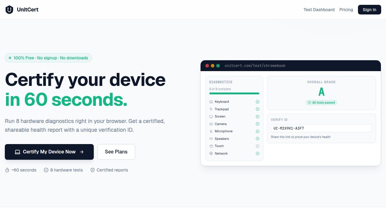 UnitCert gallery image