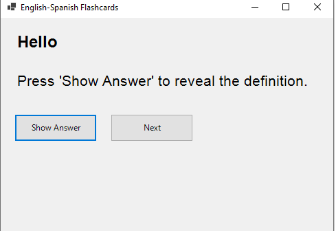 English Spanish Flash Card gallery image