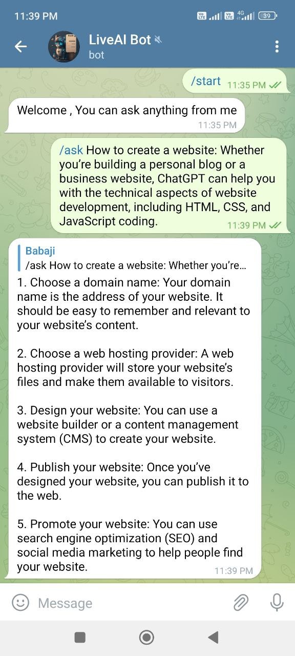 وسائط ليفيا بوت - chatgpt في Telegram 2