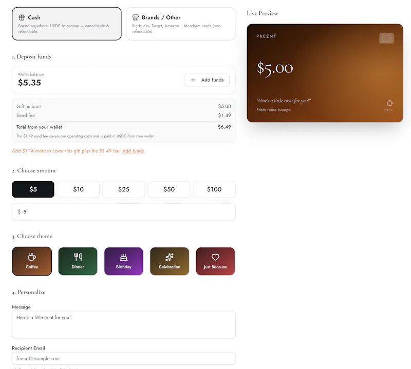 Preznt — Send the perfect gift screenshot 2