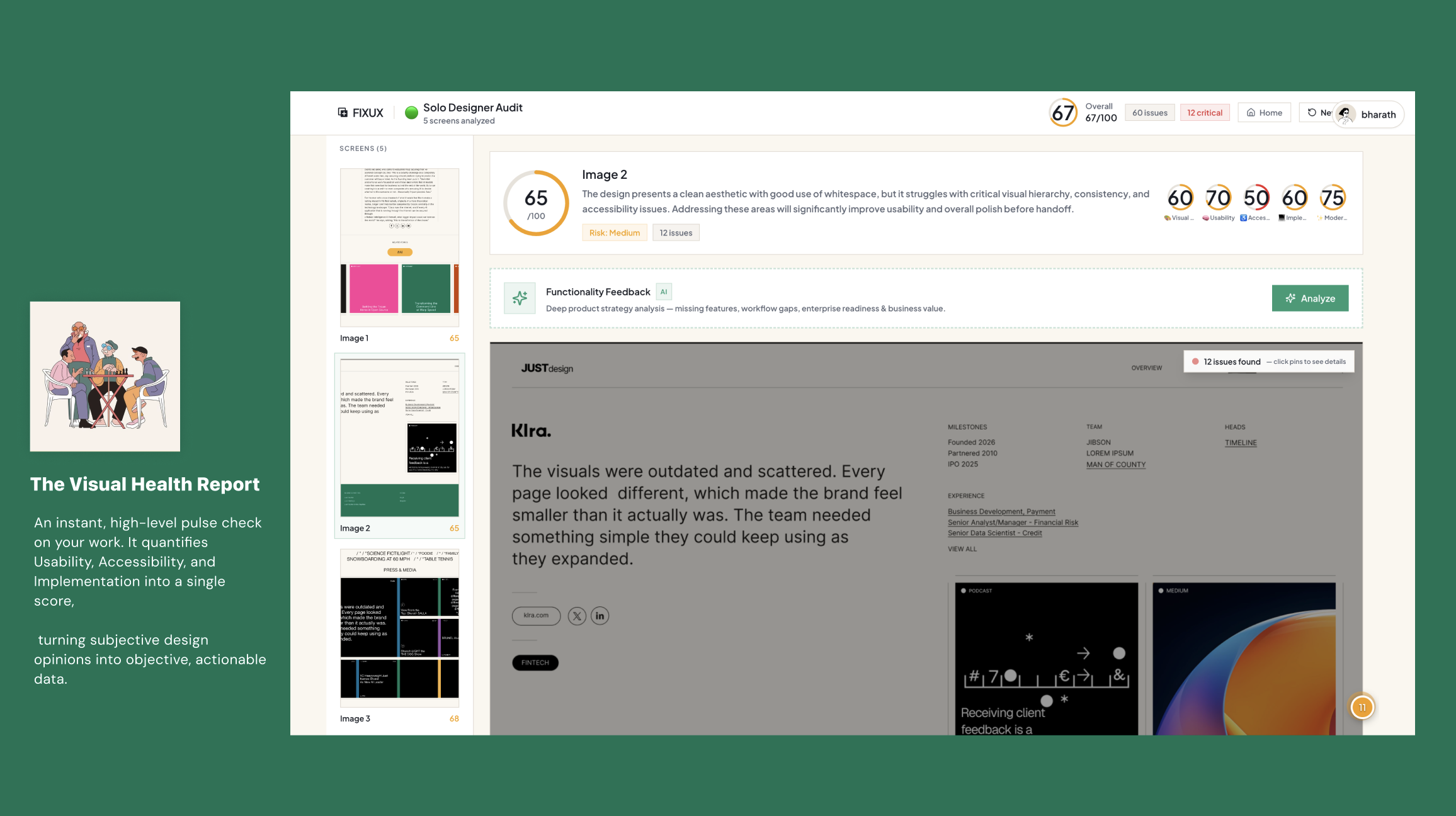 UX Audit Pro - Main product screenshot demonstrating key features and user interface