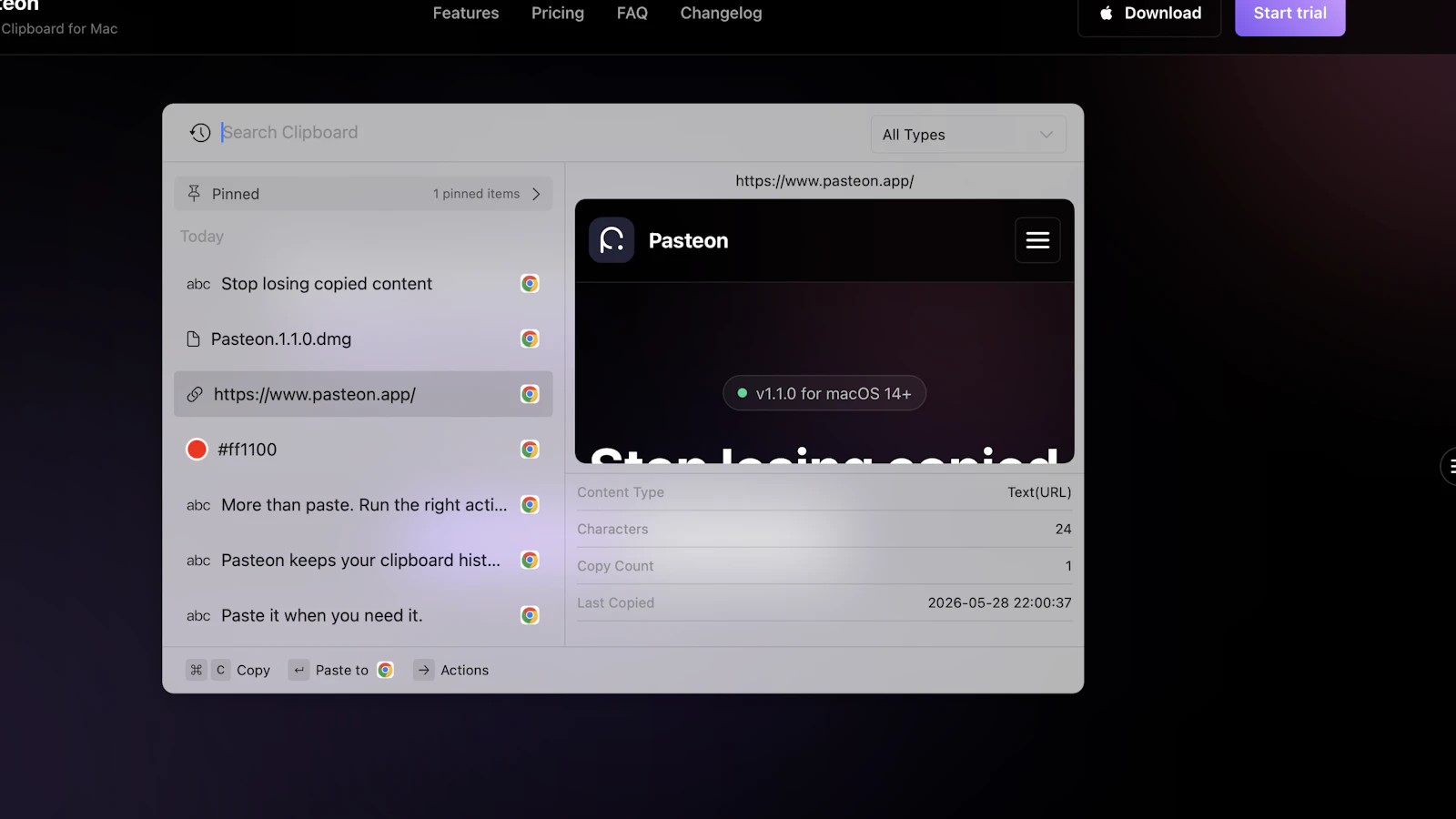 Pasteon 1.1 screenshot 3